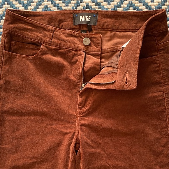 PAIGE Cindy RoseWood Stretch Ribbed Corduroy Pants Jean Size 27 - Picture 3 of 12